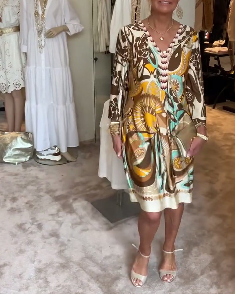 Moonie | Women's Sunburst Printed Mini Dress
