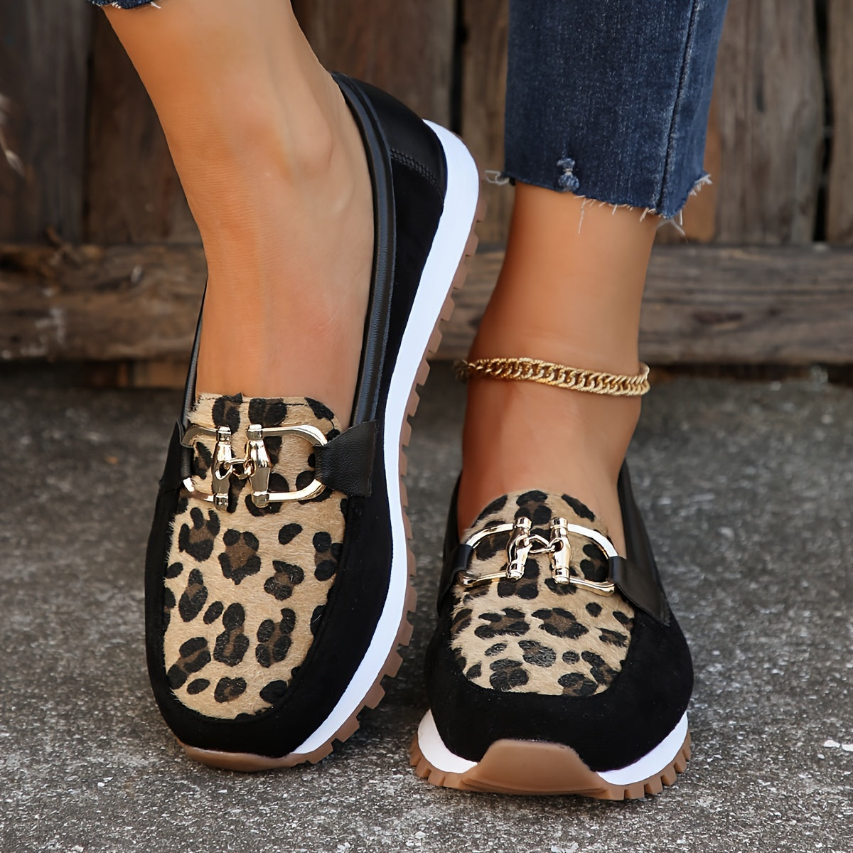 Mindy | Women's Lightweight Slip-On Animal Print Cushioned Loafers