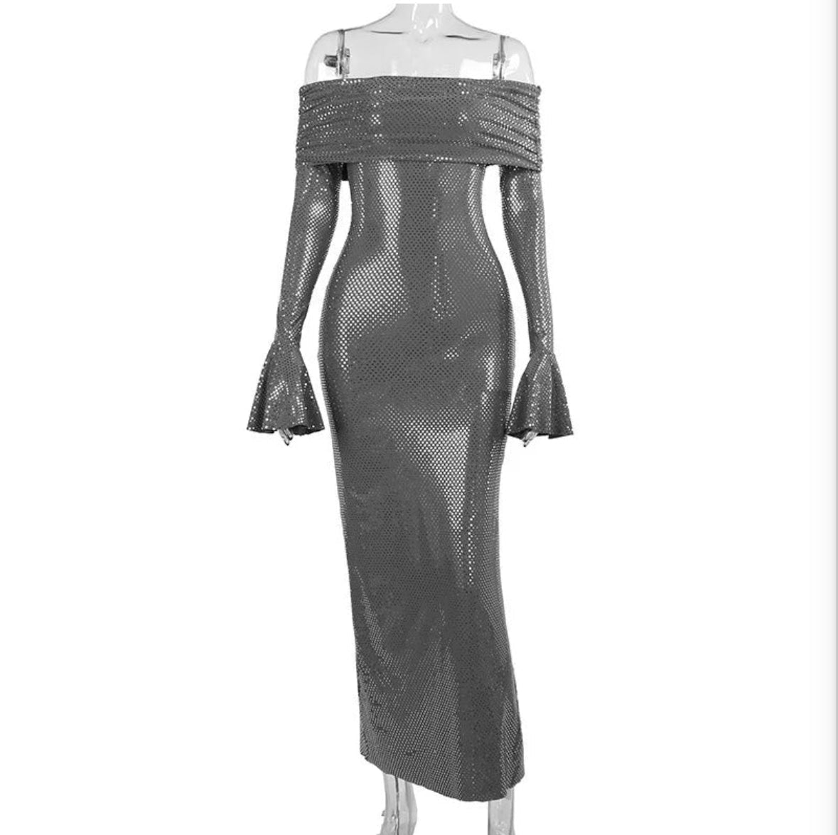 Astella | Women's Sequin Maxi Dress with Long Sleeve