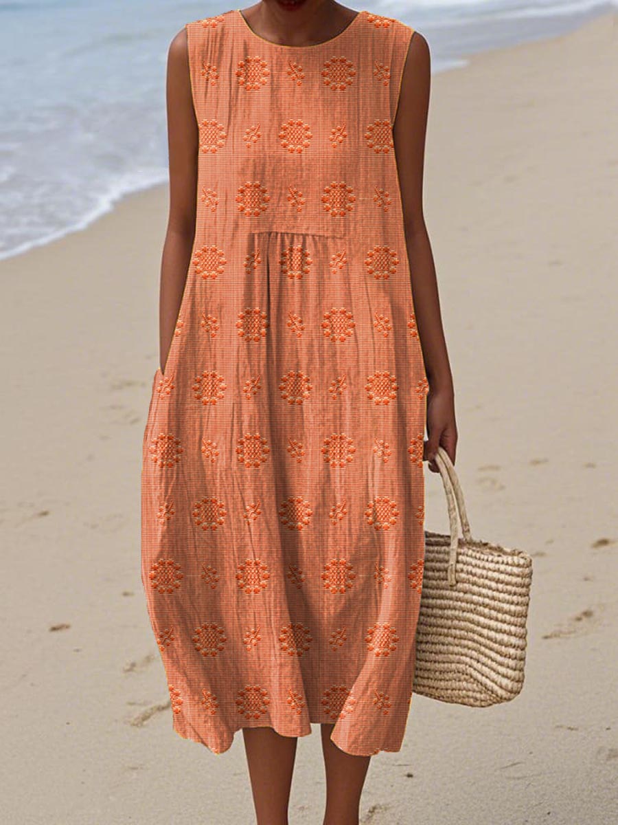 Women's Artistic Beach Midi Dress