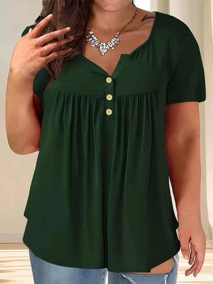 Zoey | Women's Stylish Plus Size Pleated Blouse