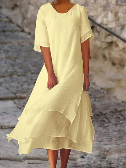 Hermine | Women's Elegant Layered Midi Dress