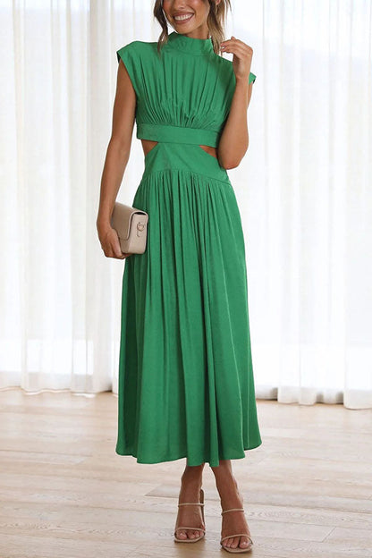 Quincy | Women's Midi Dress with Cut-Out and Pockets