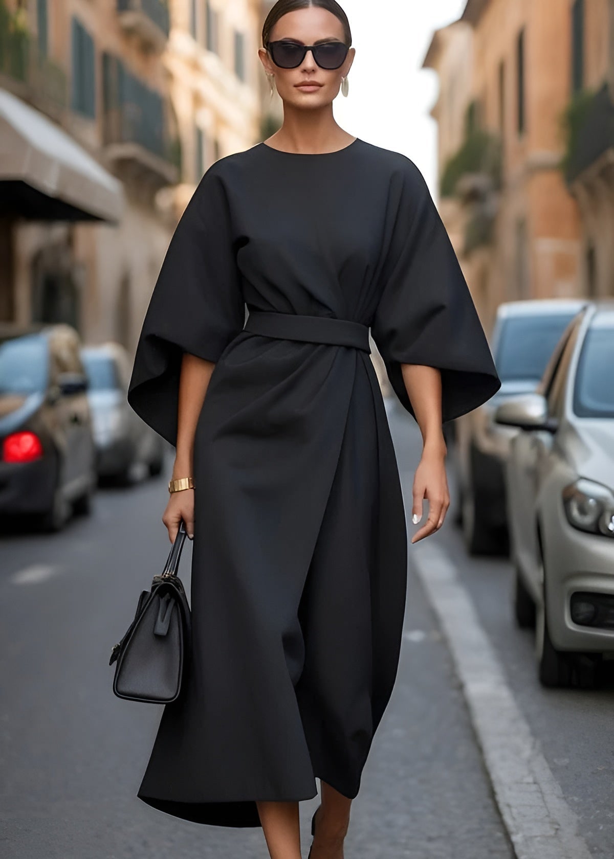 Victoria | Women's The Most Elegant Midi Dress with Sleeves