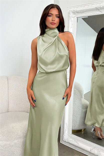 Carlina | Women's Long Maxi Dress with Halterneck