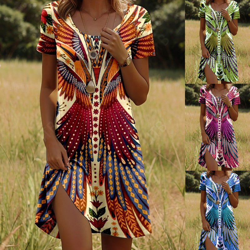 Mabel | Women's Trendy Ethnic Printed Summer Dress
