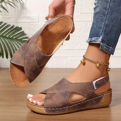 Women's Cushioned Open-Toe Vintage Sandals