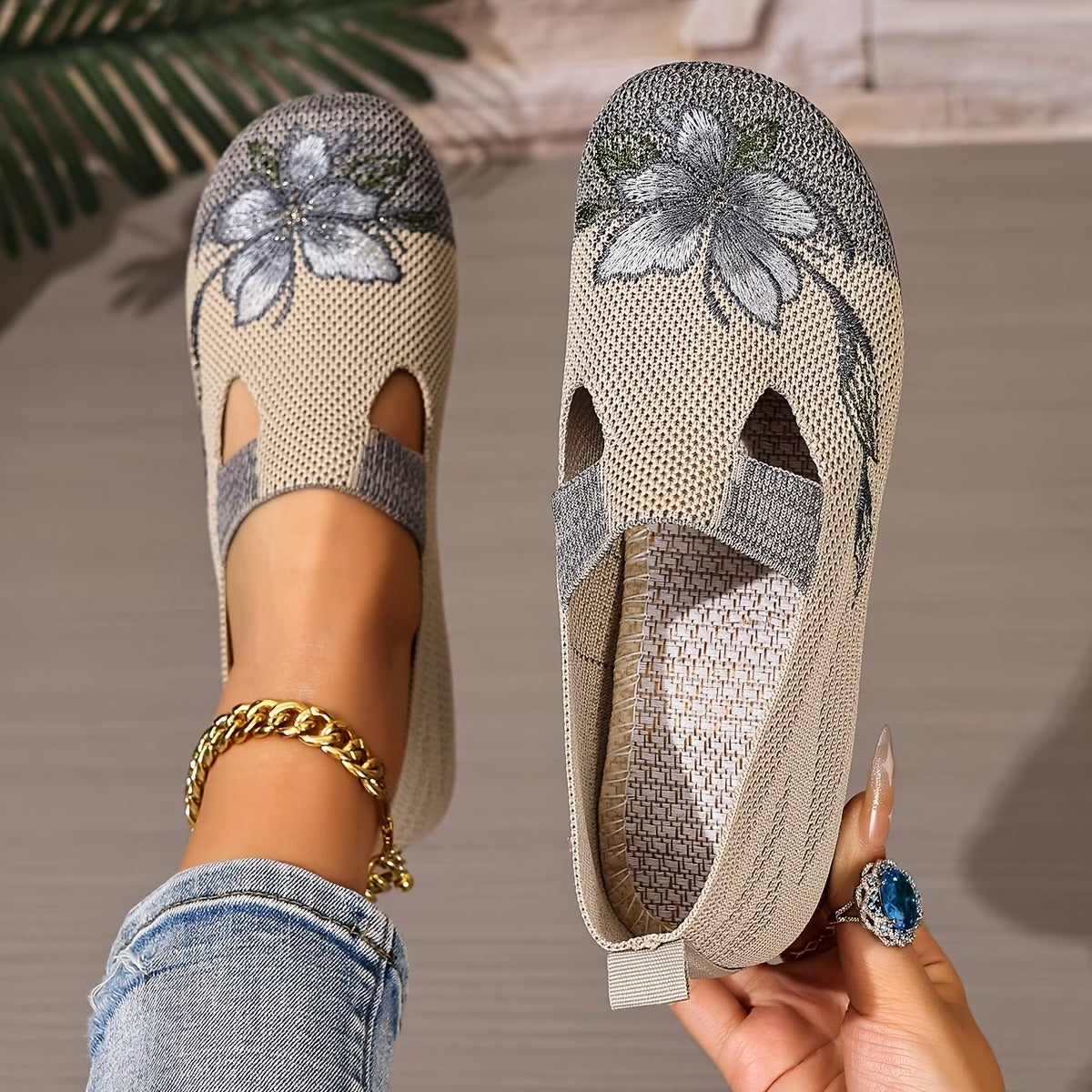 Orthopedic Slip-On Chic Embroidered Women's Breathable Shoes
