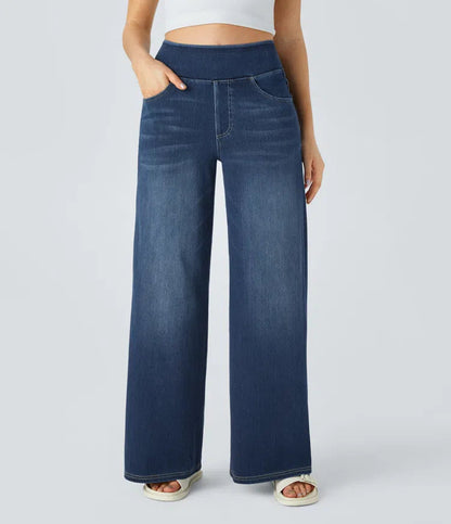 Quinn | Women's High Waisted Wide Leg Jeans with Pockets