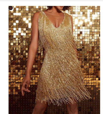 Women's Chic and Alluring Fringed Party Mini Dress