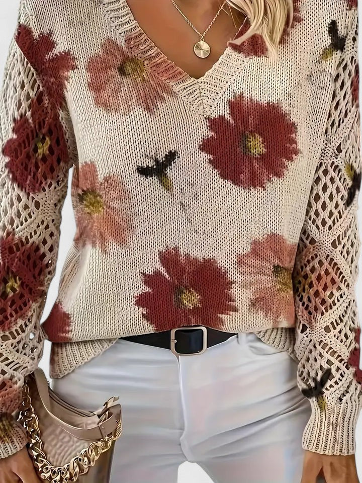 Noelle | Women's Floral Jumper with V-Neck