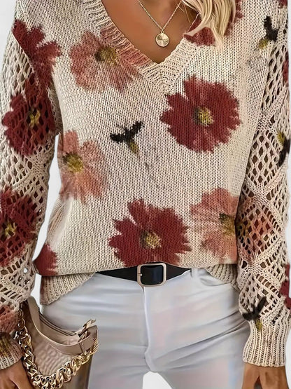 Noelle | Women's Floral Jumper with V-Neck