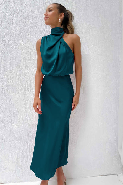 Carlina | Women's Long Maxi dress with halter neckline