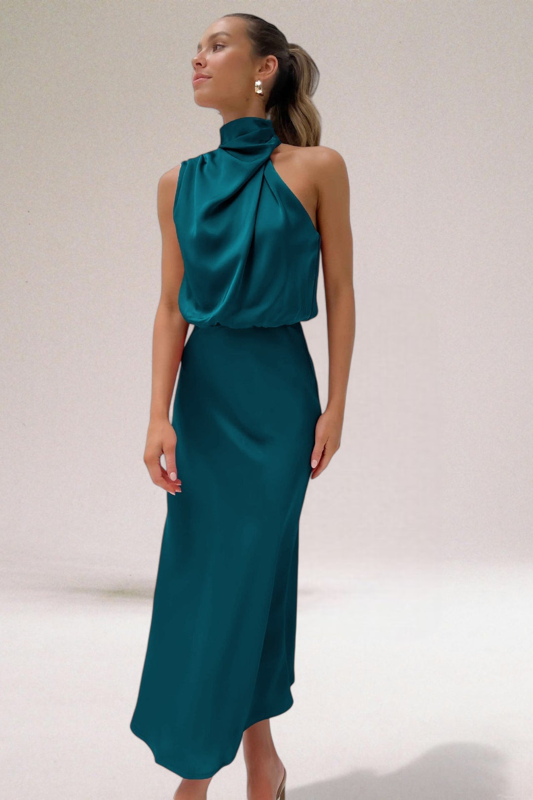 Flavia | Women's Sophisticated Halter Maxi Dress