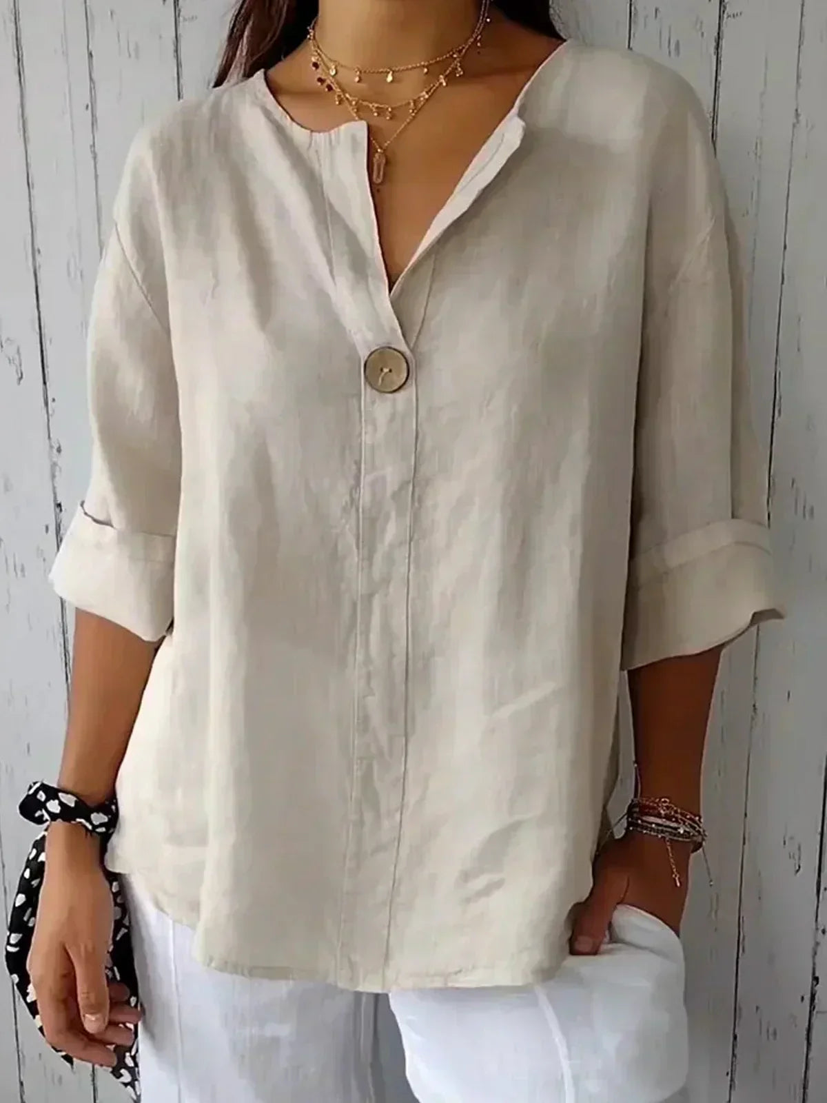 Jessa | Women's Relaxed Casual V-Neck Blouse
