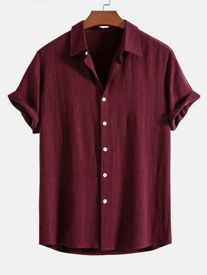 Men's Button-Up Shirt and Straight Leg Trousers in Blend