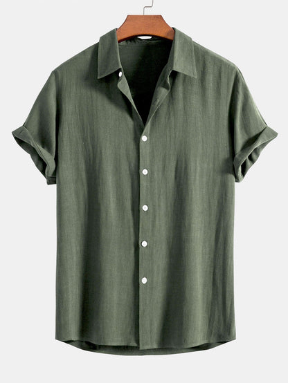 Men's Button-Up Shirt and Straight Leg Trousers in Blend