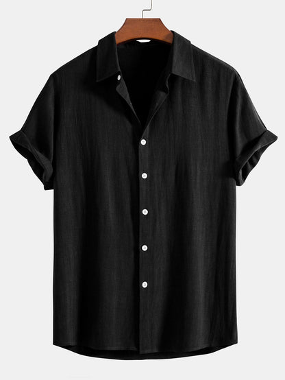 Men's Button-Up Shirt and Straight Leg Trousers in Blend