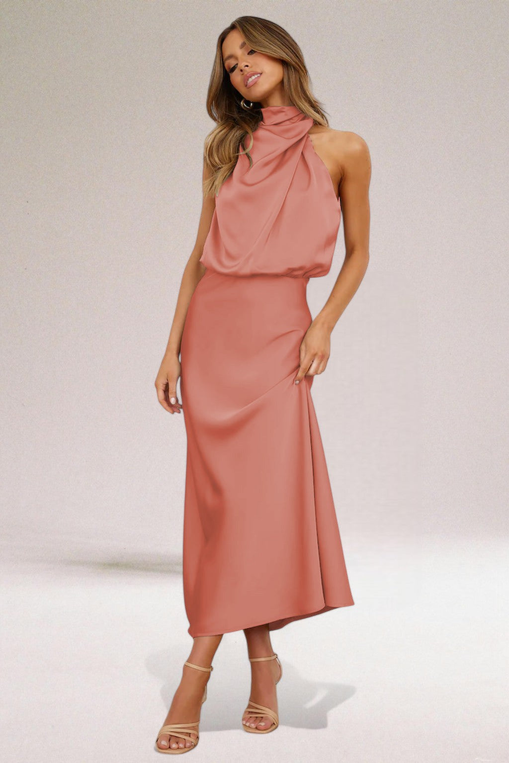 Flavia | Women's Sophisticated Halter Maxi Dress