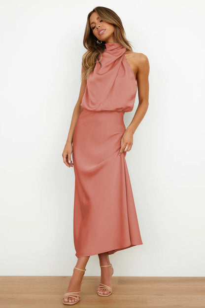Carlina | Women's Long Maxi Dress with Halterneck