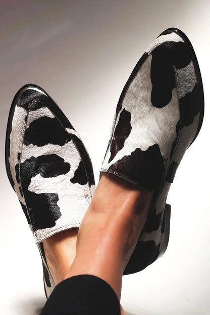 Women's Cushioned Cow Print Slip-ons