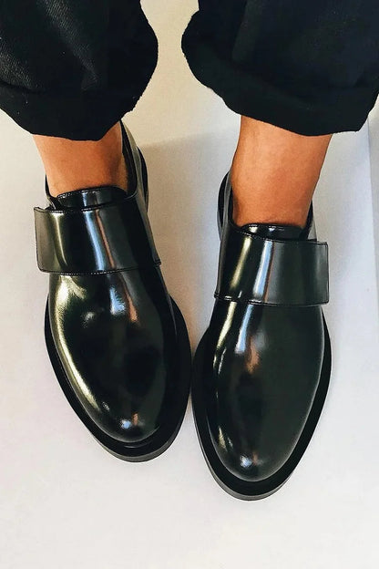 Polished Buckle Loafers