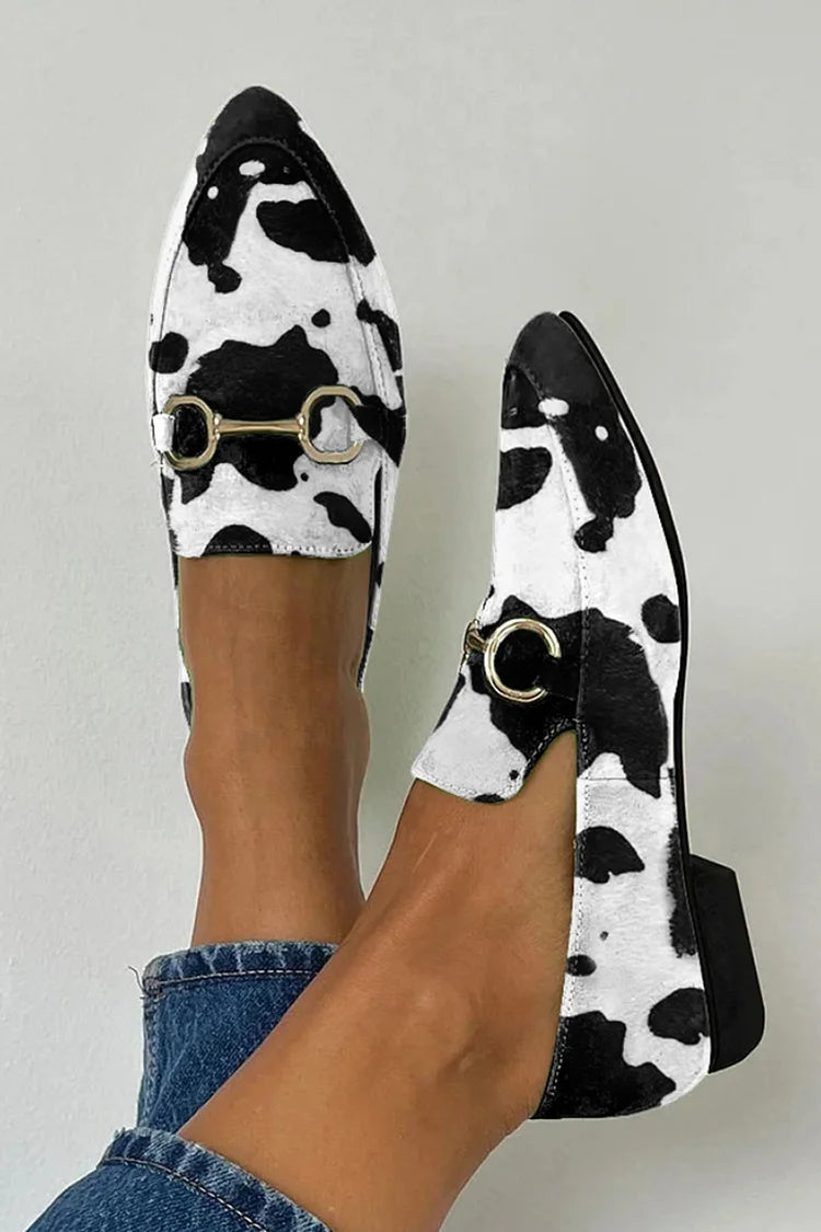 Women's Cushioned Printed Loafer With Buckle
