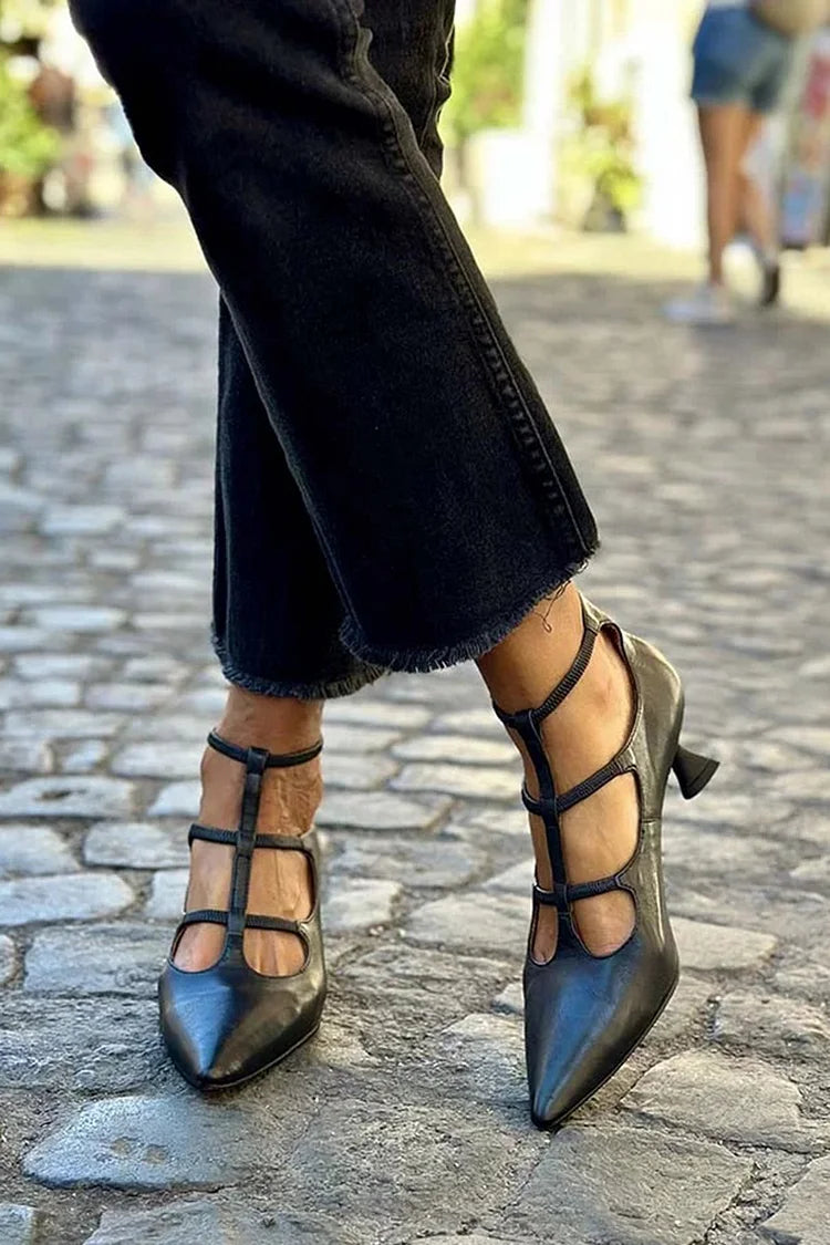 Women's Pointed-Toe Elegant Pumps With Straps