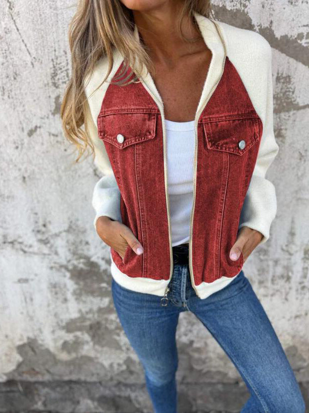 Madison | Women's Casual Zip-Up Jacket with V-Neck and Long Sleeve
