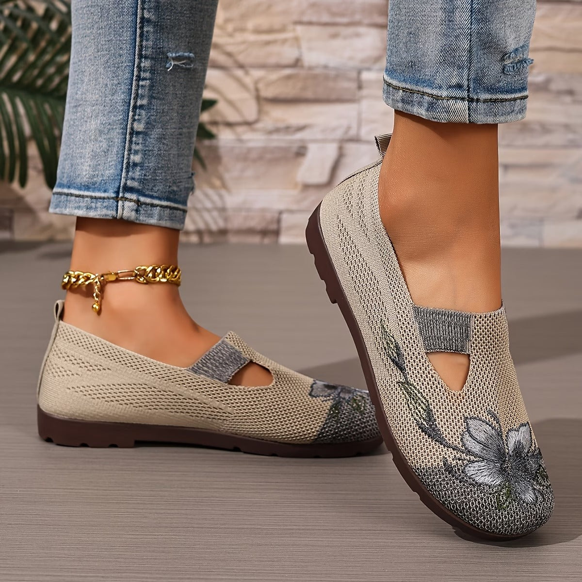 Orthopedic Slip-On Chic Embroidered Women's Breathable Shoes