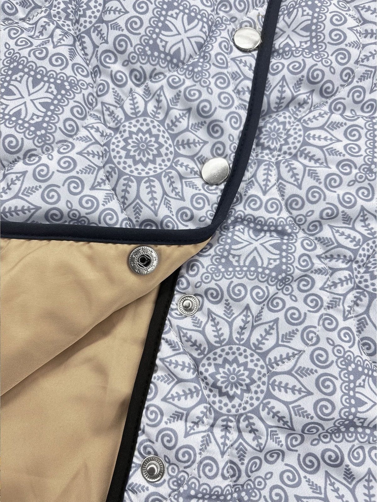 Women's Relaxed Vintage Geometric Print Quilted Jacket