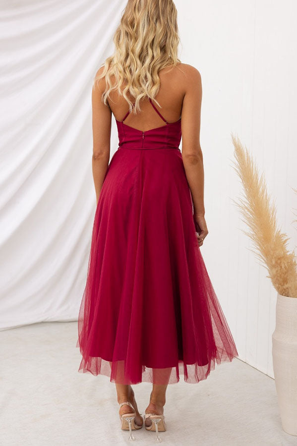 Women's Contemporary Princess Maxi Dress with Suspenders for Parties