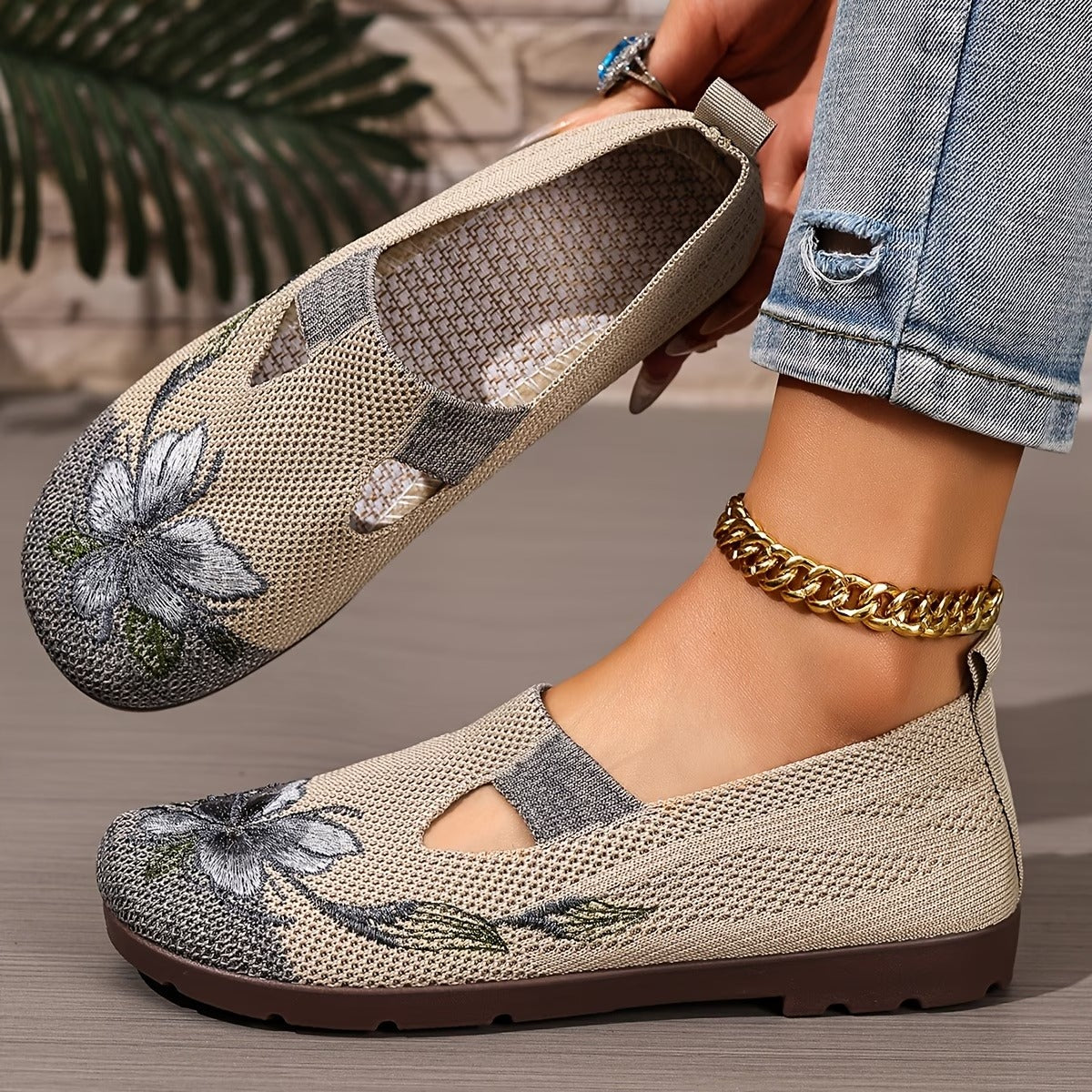 Orthopedic Slip-On Chic Embroidered Women's Breathable Shoes