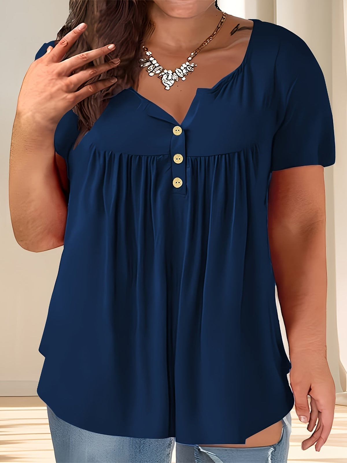 Zoey | Women's Stylish Plus Size Pleated Blouse