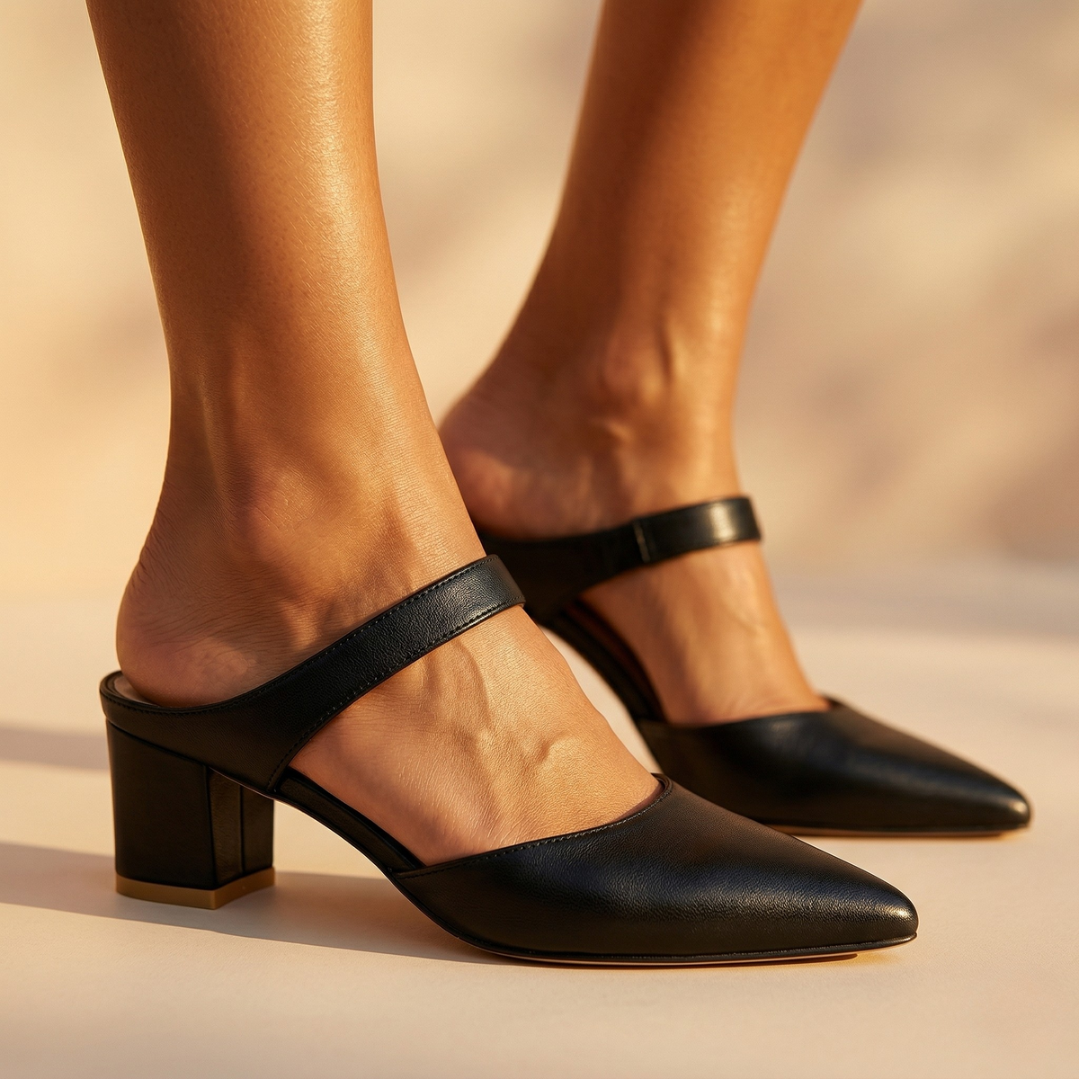 Verna | Leather Slingback Heels