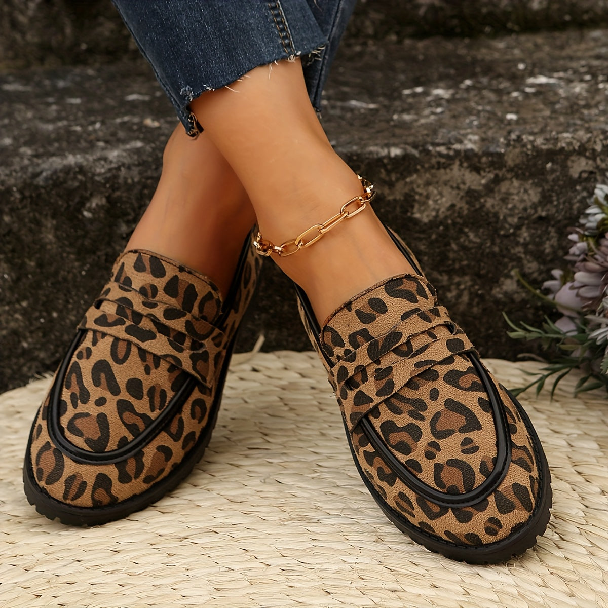 Maggie | Women's Cushioned Slip-On Leopard Print Loafers