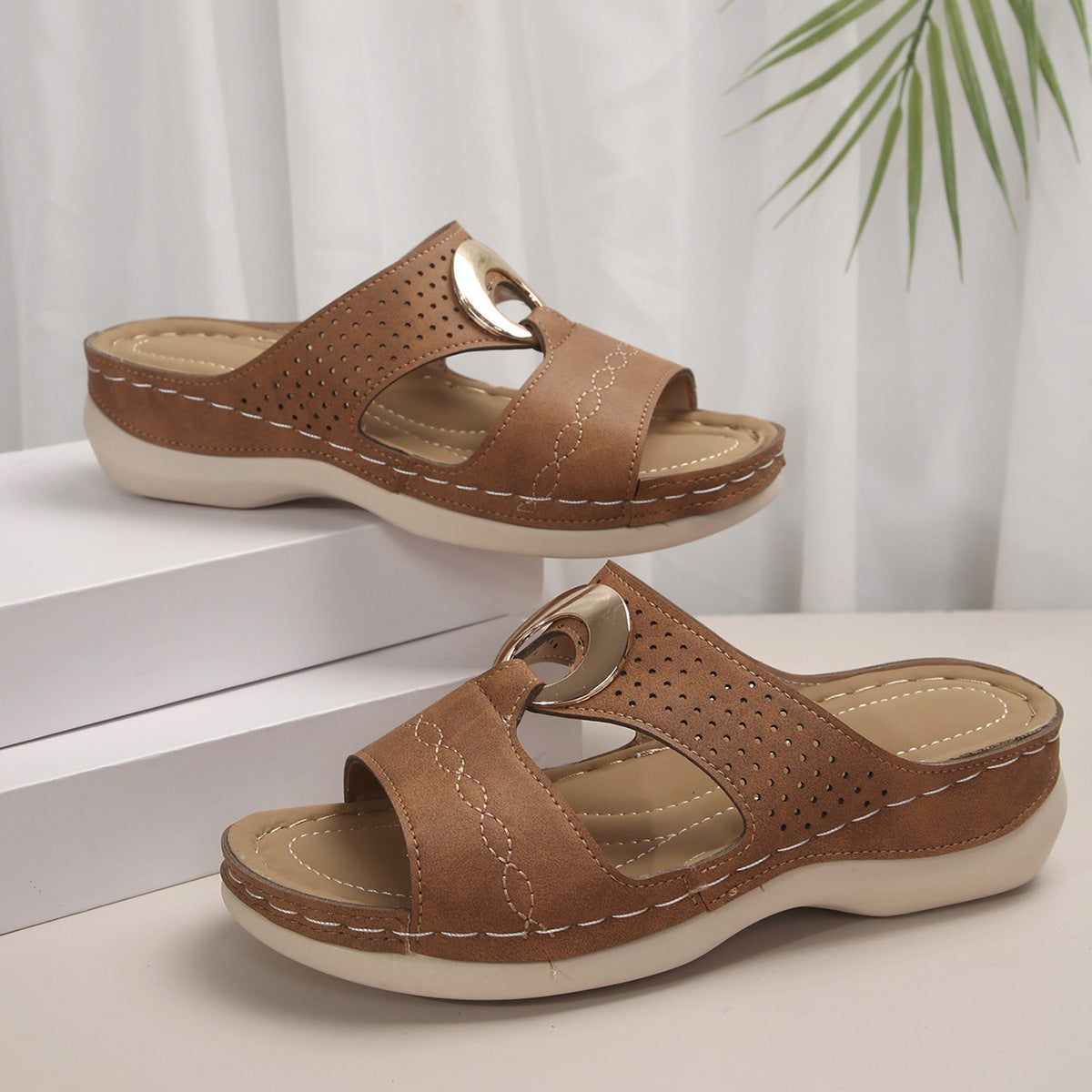 Sonia | Orthopedic Metal Ring Sandals