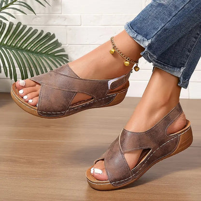 Women's Cushioned Open-Toe Vintage Sandals