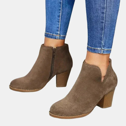 Hailey | Women's Cushioned Slip-On Block Heel Ankle Boots