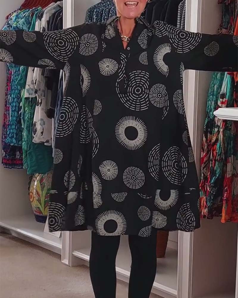 Marlene | Women's Casual Geometric Print Midi Dress