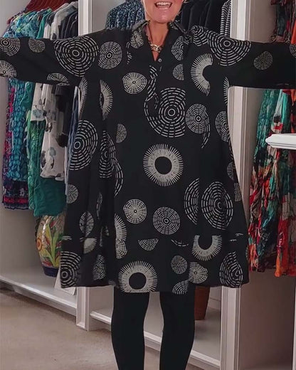 Marlene | Women's Casual Geometric Print Midi Dress