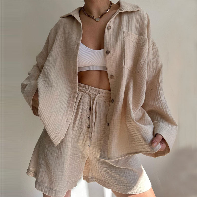 Espera | Women's Breezy Two-Piece Set with Pockets and Drawstring