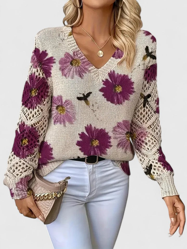 Noelle | Women's Floral Jumper with V-Neck