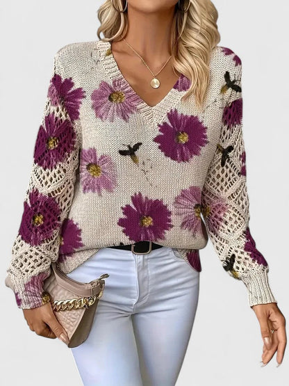 Noelle | Women's Floral Jumper with V-Neck