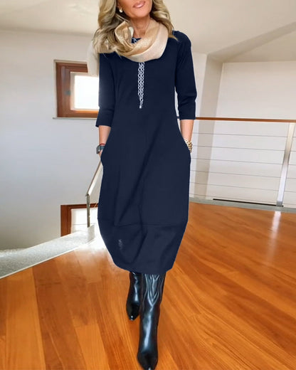 Sara | Women's Chic and Cozy Midi Dress