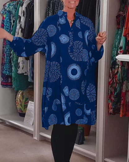 Marlene | Women's Casual Geometric Print Midi Dress