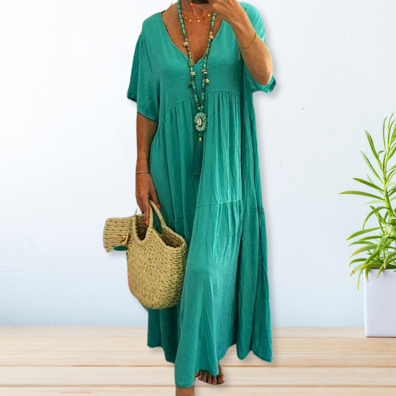 Maelis | Women's Relaxed Maxi Dress with V-Neck
