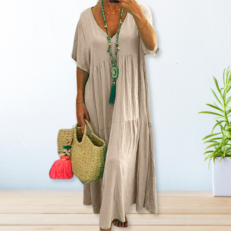 Maelis | Women's Relaxed Maxi Dress with V-Neck