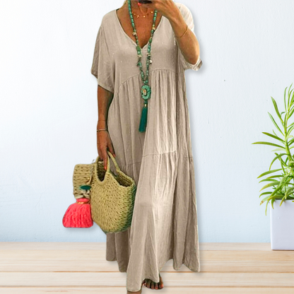 Maelis | Women's Relaxed Maxi Dress with V-Neck