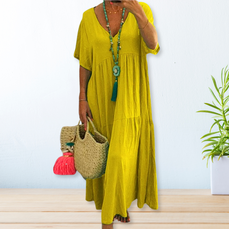 Maelis | Women's Relaxed Maxi Dress with V-Neck